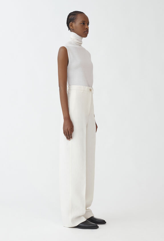 Fabiana Filippi LINEN VISCOSE CLOTH TROUSERS WHITE PAD264F264D6300000