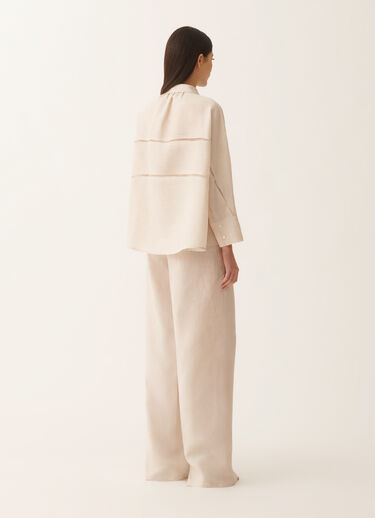 Fabiana Filippi Camicia cropped in tela di lino, naturale NATURALE CAD276F309M1610000