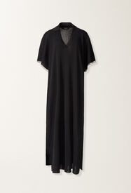 Fabiana Filippi Kaftán de viscosa resplandeciente en azul medianoche AZUL MEDIANOCHE ABD276F604M1090000