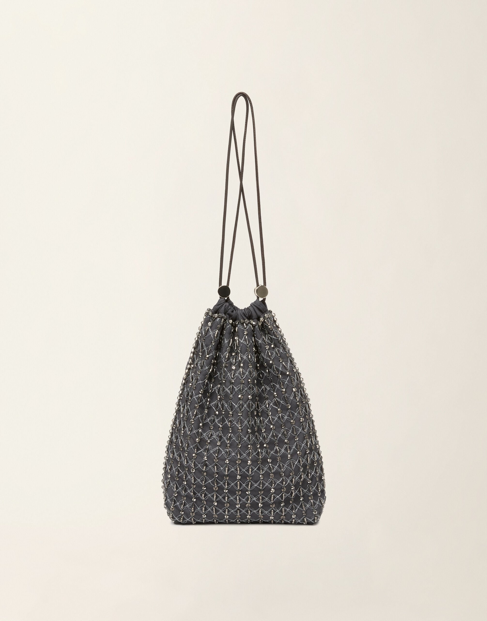 Moonlight embroidered pouch, charcoal Fabiana Filippi Moonlight embroidered pouch, charcoal Charcoal BGD226A946M4400000