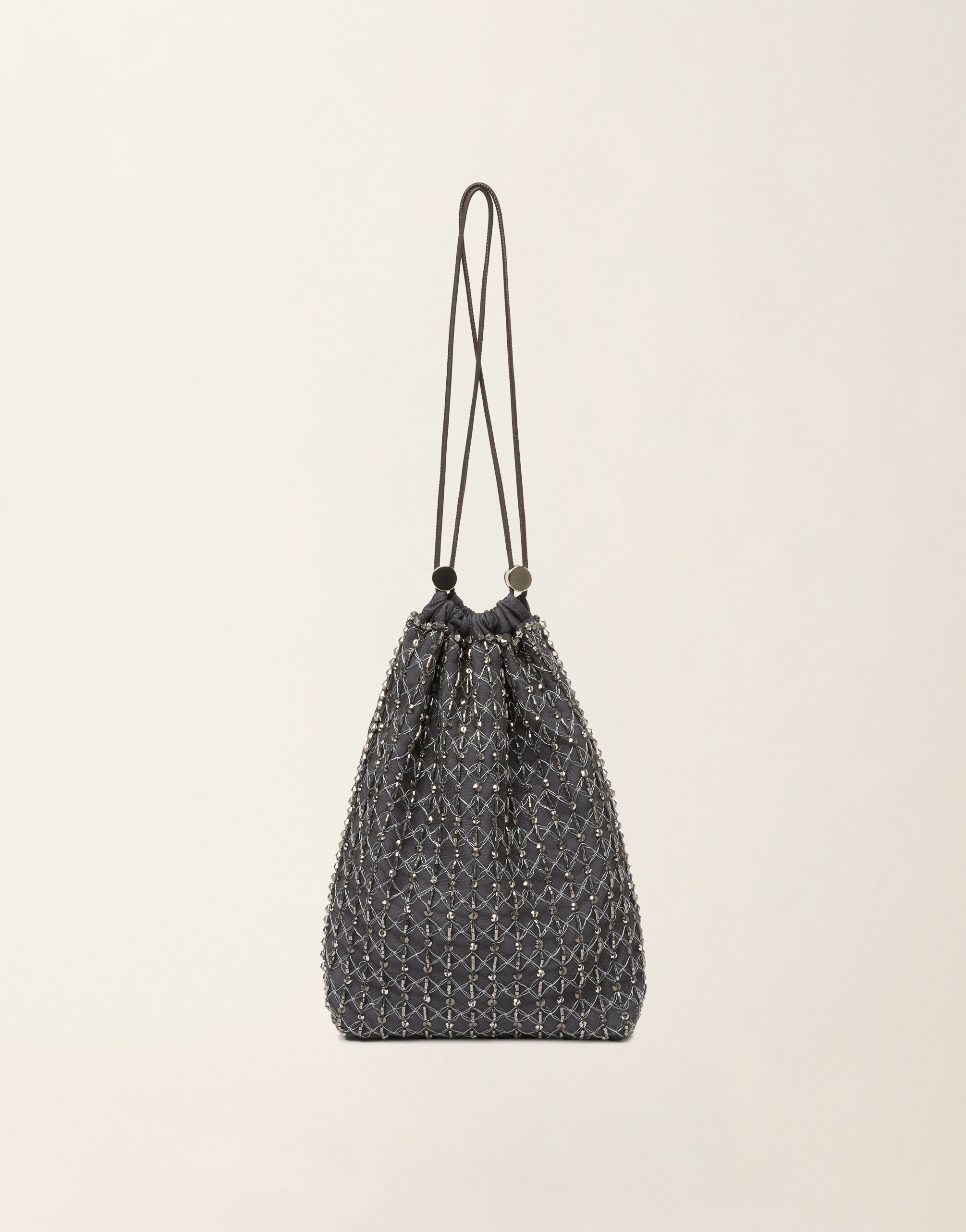 Moonlight embroidered pouch, charcoal Fabiana Filippi Moonlight embroidered pouch, charcoal Charcoal BGD226A946M4400000