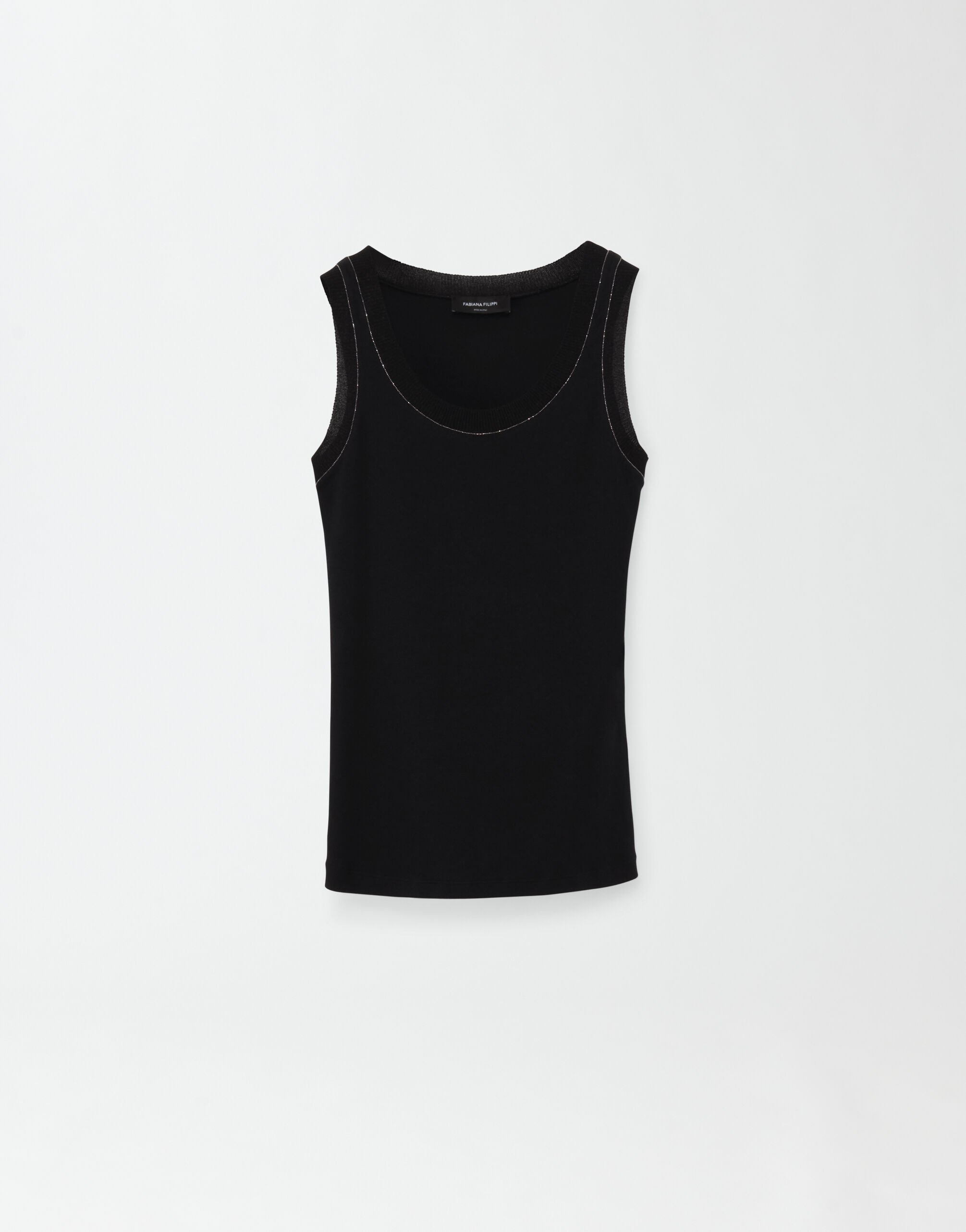 Fabiana Filippi Camiseta sin mangas de punto, negro TPD264F218I9120000