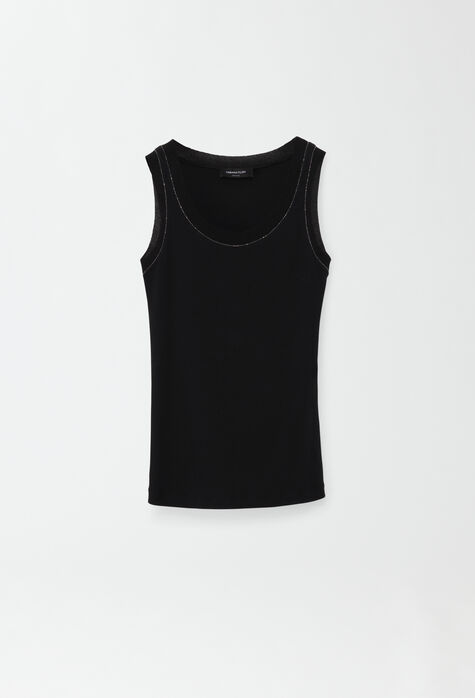 Fabiana Filippi Jersey vest top, black JED274F445H4840000