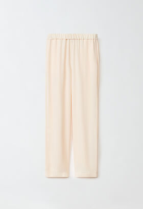 Fabiana Filippi Silk marocain trousers, vanilla GREY PAD214F326D6200000