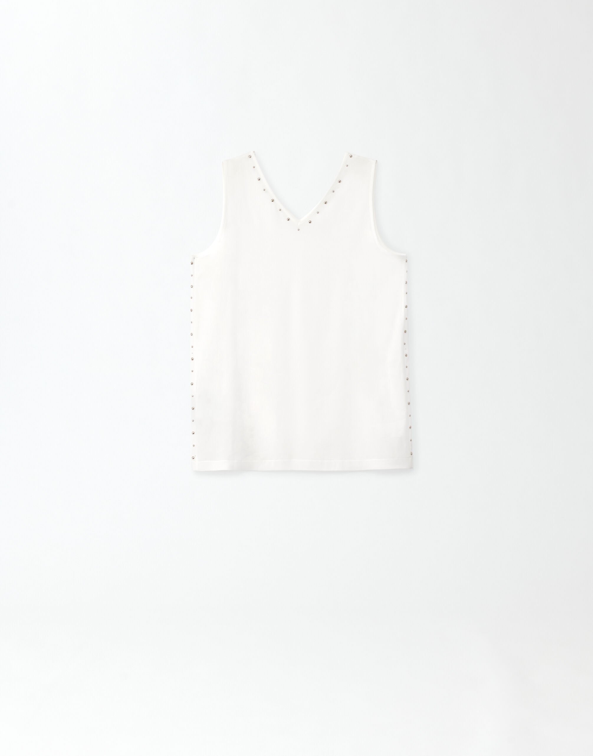 Fabiana Filippi Camiseta sin mangas de sablé, blanco BLANCO TPD274F595D6700000