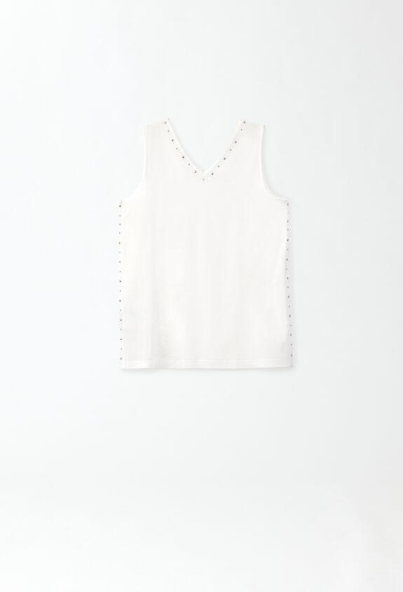 Fabiana Filippi STRETCH SABLE' FRONT/BACK TANK TOP WITH STUDS TPD274F740H4490000