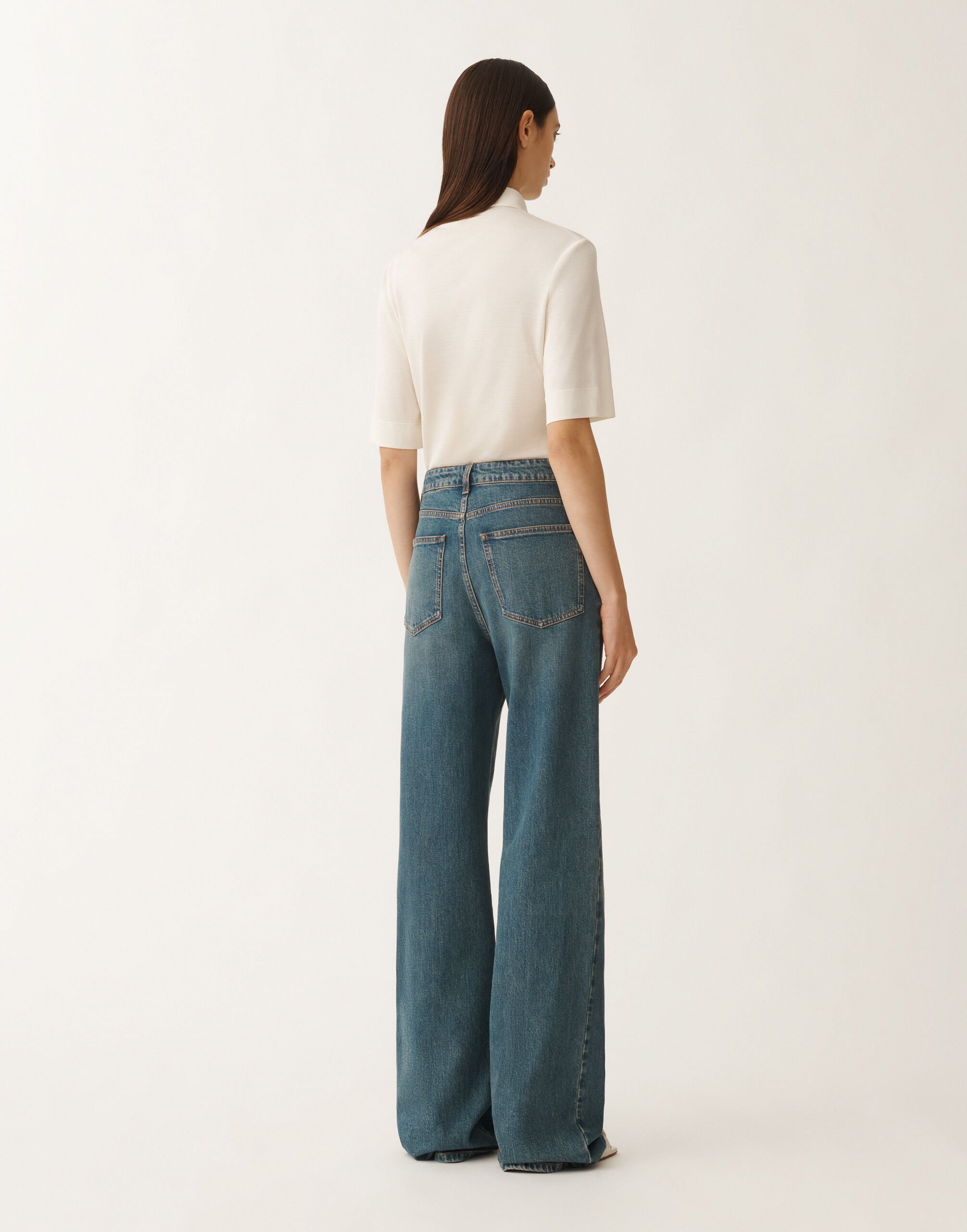 Fabiana Filippi 5-pocket denim trousers, vintage blue BLUE PAD265F357L1820000