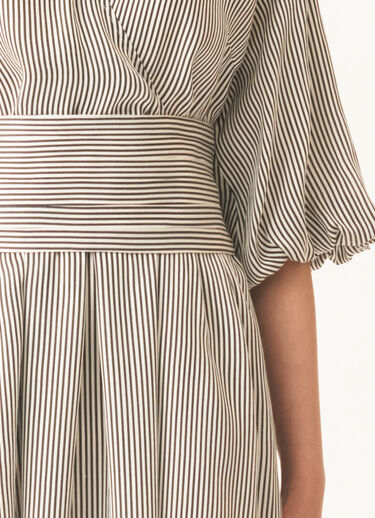 Fabiana Filippi Robe en viscose rayée armurée, blanc beurre BLANC / NOIR ABDC02F123H5530000