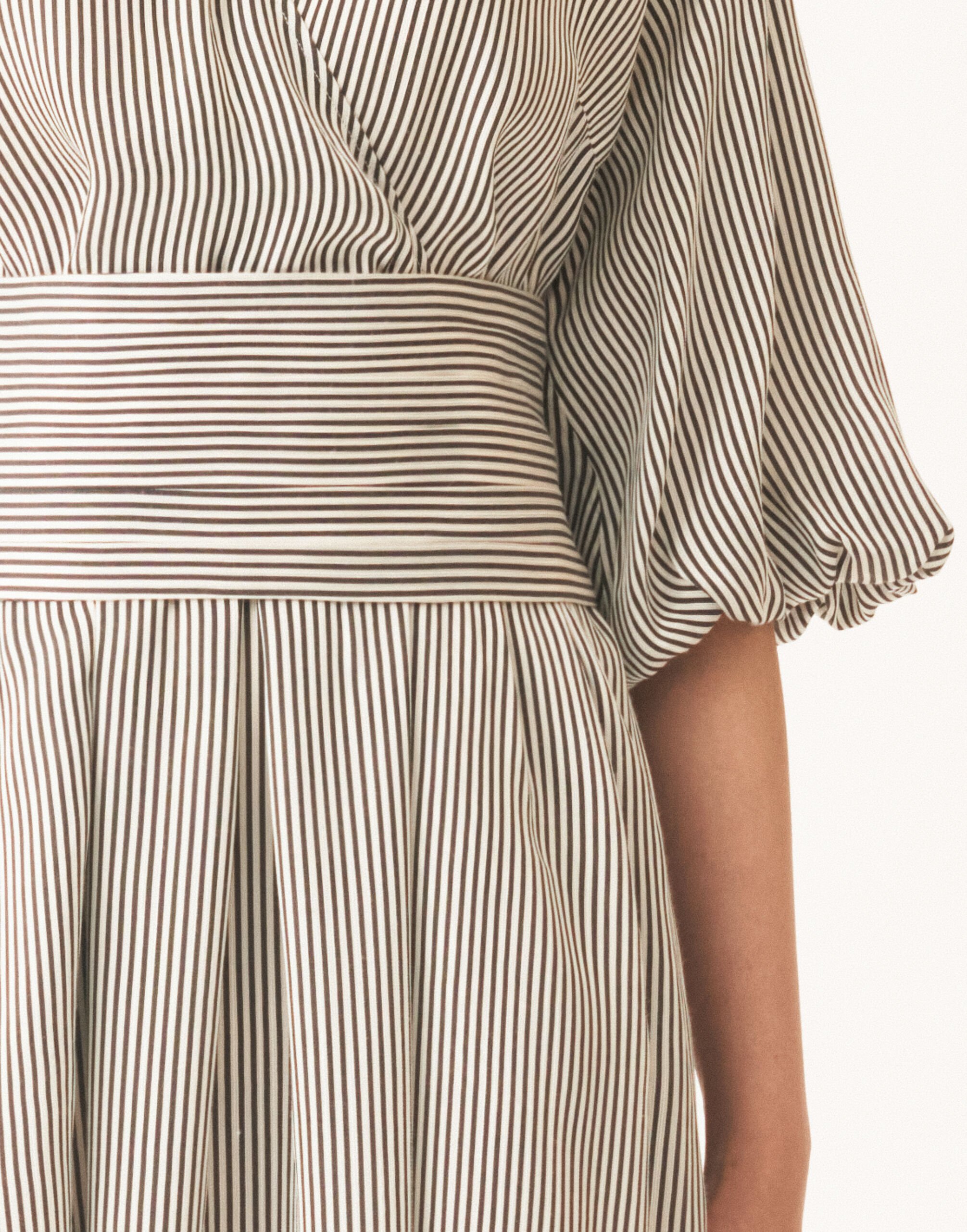 Fabiana Filippi Robe en viscose rayée armurée, blanc beurre BLANC / NOIR ABDC02F123H5530000