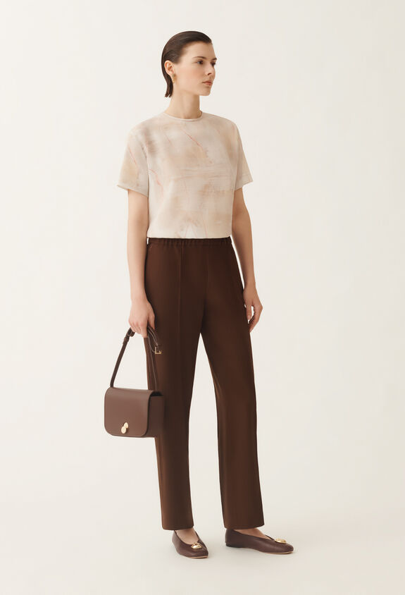 Fabiana Filippi Pantalón Gubbio de lana fría, ébano MARRÓN PAD215F322L5230000
