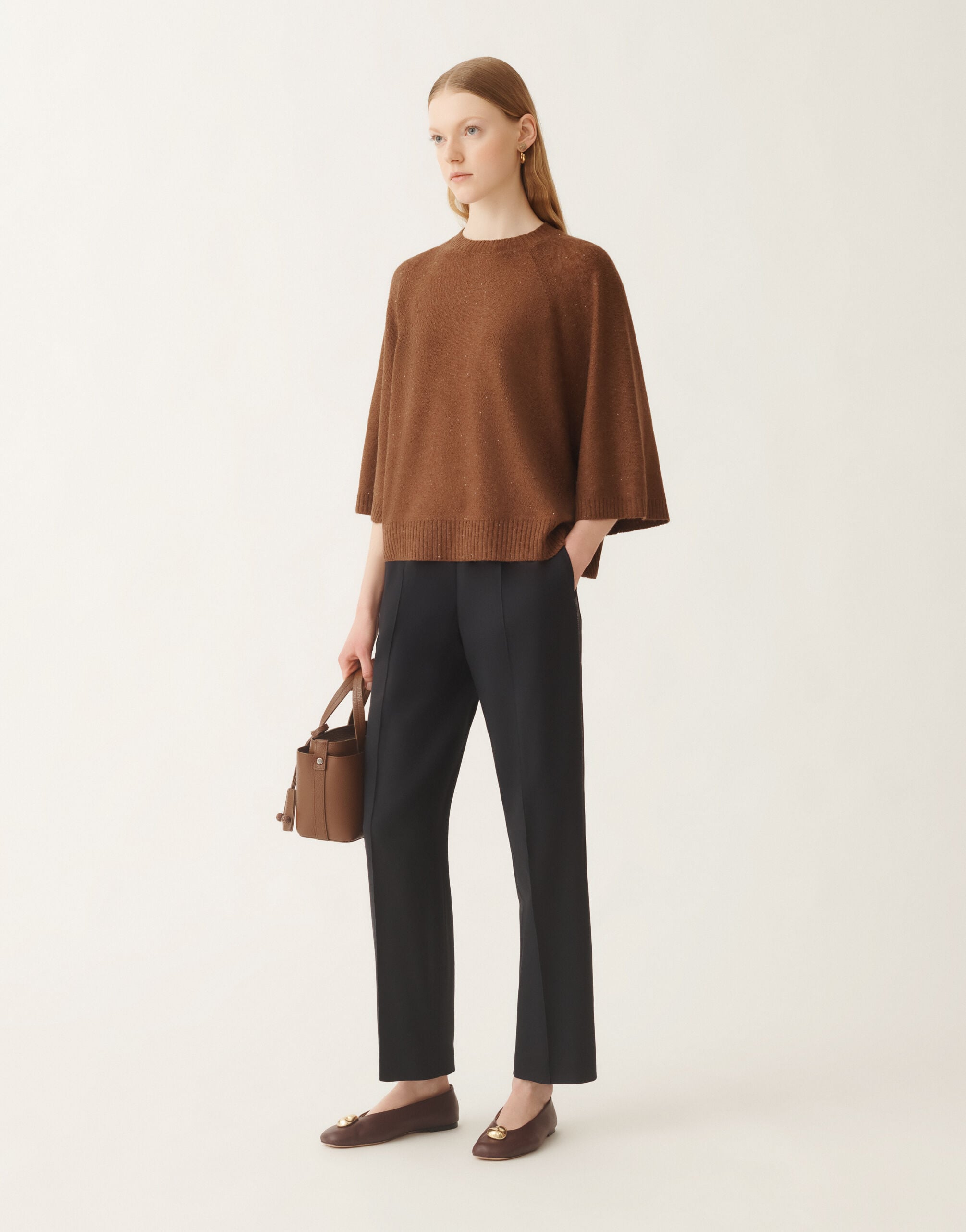 Gubbio cool wool trousers, midnight blue for Women | Fabiana Filippi®