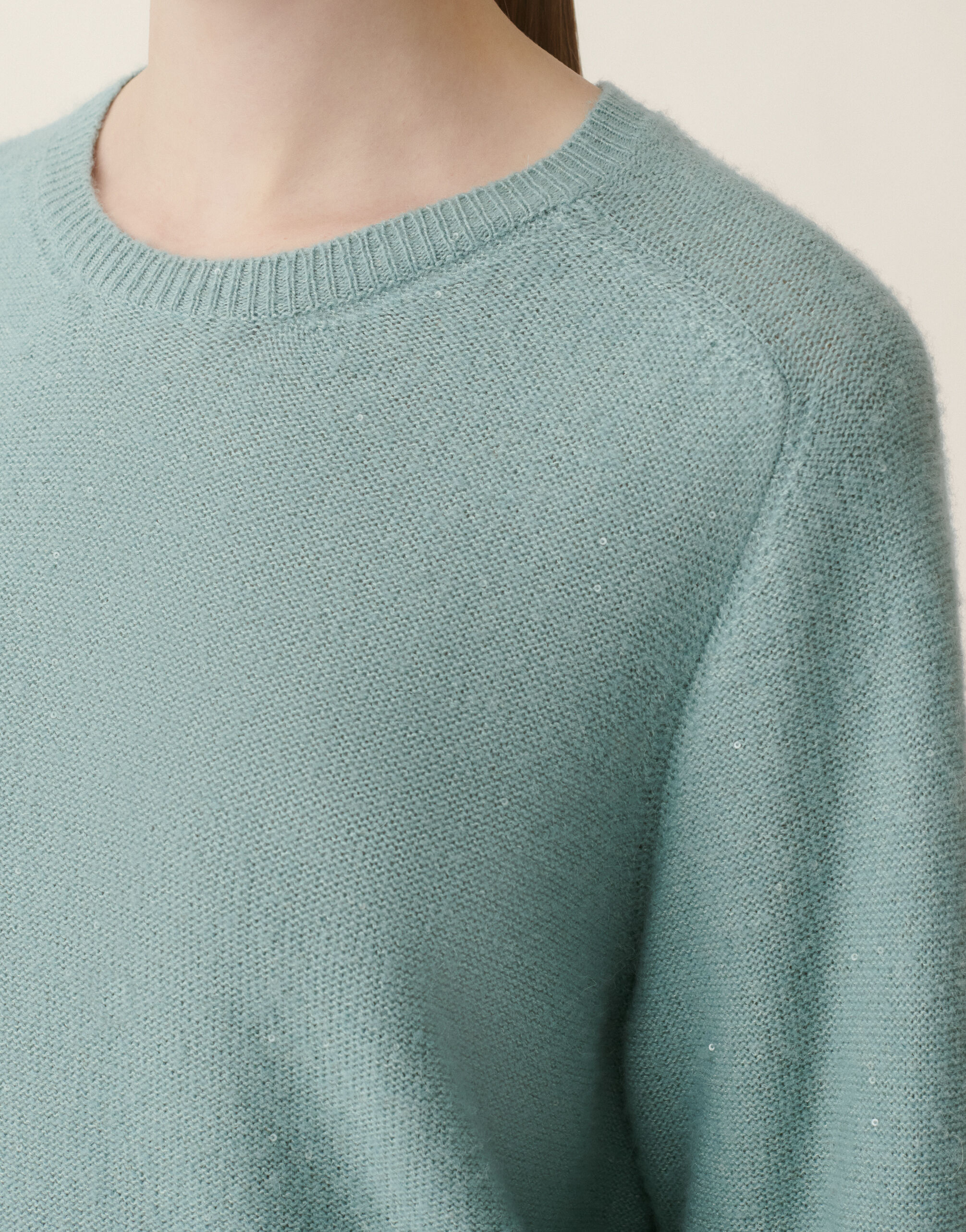 Fabiana Filippi Pull en laine et soie avec paillettes, vert Vert MAD216F097D2960000