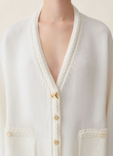 Fabiana Filippi Cardigan en laine mérinos, raphia Raphia MAD216F063D4620000