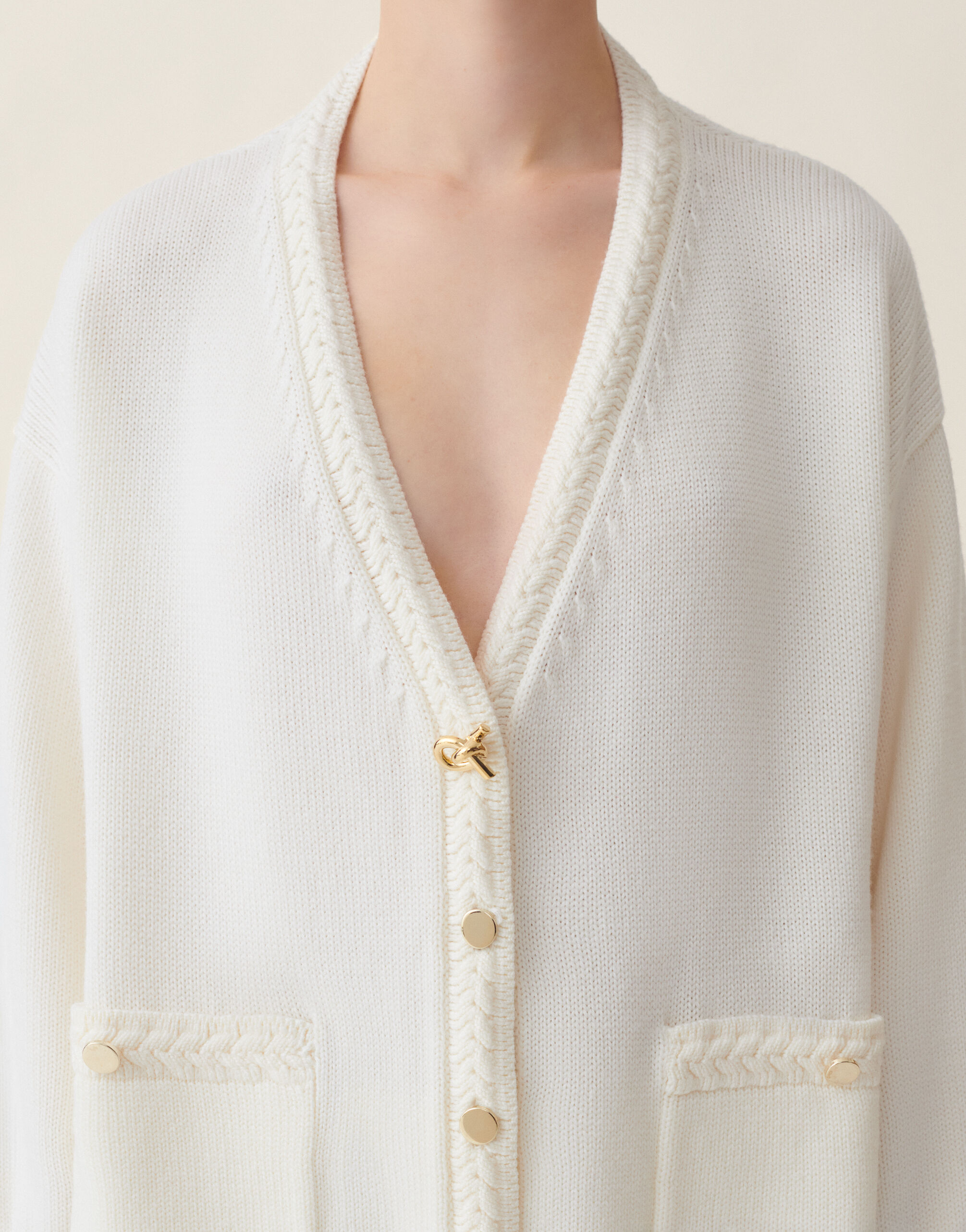 Fabiana Filippi Cardigan en laine mérinos, raphia Raphia MAD216F063D4620000