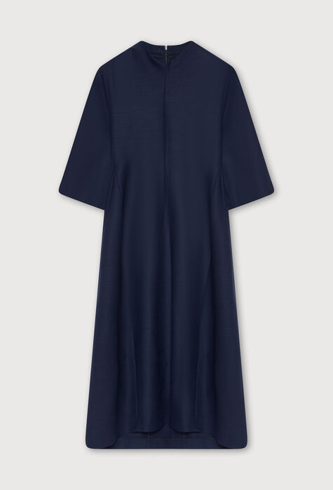 Fabiana Filippi Midi-Kleid aus Stretch-Wolle, nachtblau MADP02F580H7230000