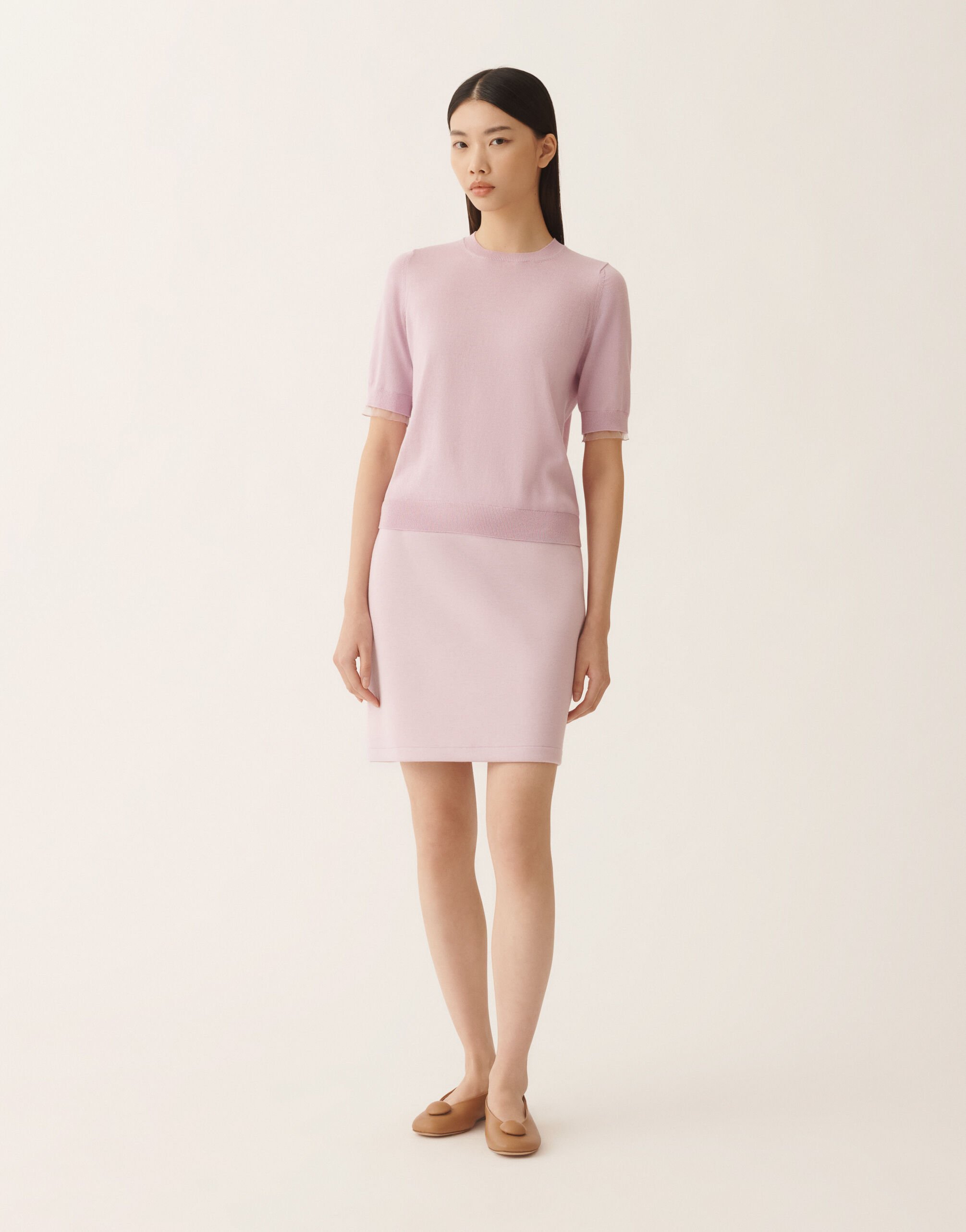 Fabiana Filippi Pullover aus Wolle und Baumwolle, rosa-lila Fliederrosa MAD266F042L9300000