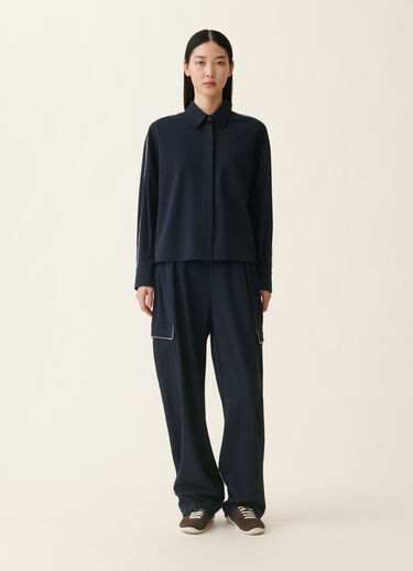 Fabiana Filippi Veste cropped en jersey point Milano, bleu nuit Bleu nuit GCD216F261M3100000