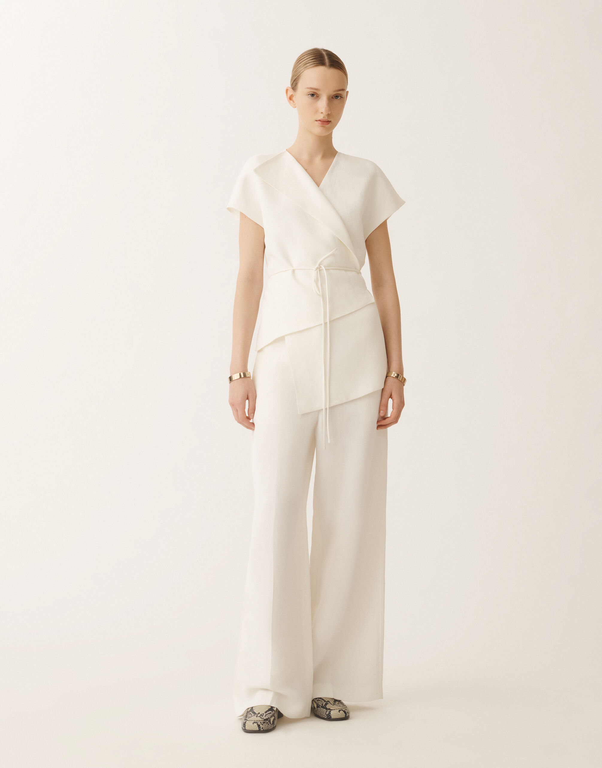 FABIANA FILPPI☆美品☆ Linen and viscose wrap top, sand for Women | Fabiana Filippi®