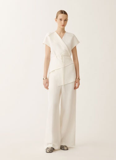 Fabiana Filippi Wickeltop aus Leinen und Viskose, weiß WEISS TPD275F731D5440000