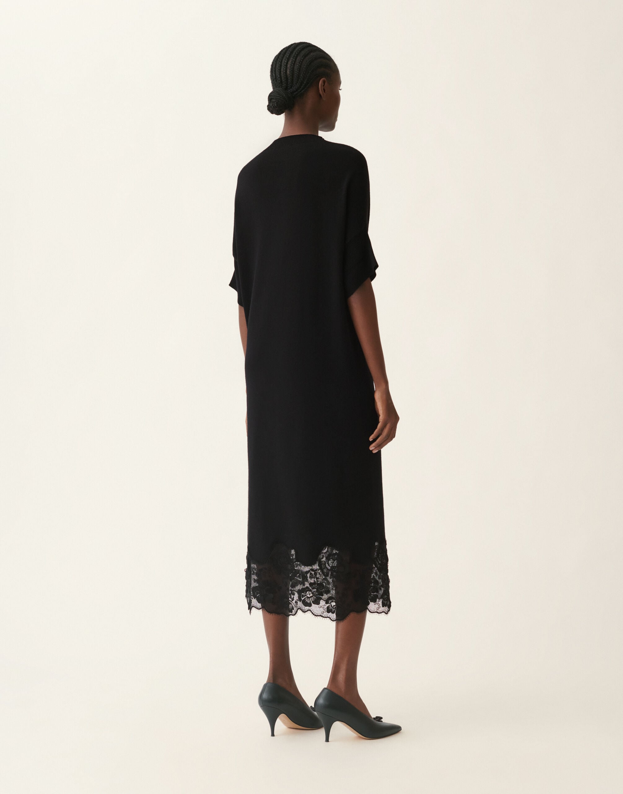 Fabiana Filippi Platinum kimono dress, black Black ABD226F568M4460000
