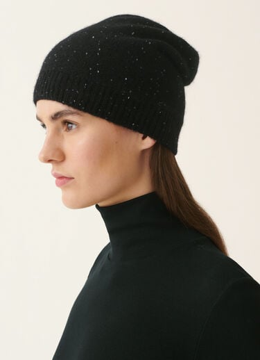 Fabiana Filippi Mütze aus Paillettengarn, Schwarz Schwarz SAD216A882D2960000
