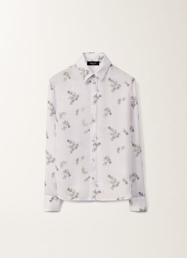 Fabiana Filippi Georgette T-shirt with painted botanical print, mauve LAVENDER CAD275F233L3630000
