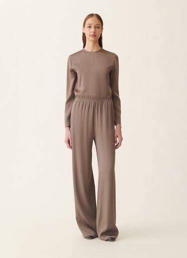 Wide-leg enver satin trousers, falcon Fabiana Filippi Wide-leg enver satin trousers, falcon Falcon PAD216F291D9820000