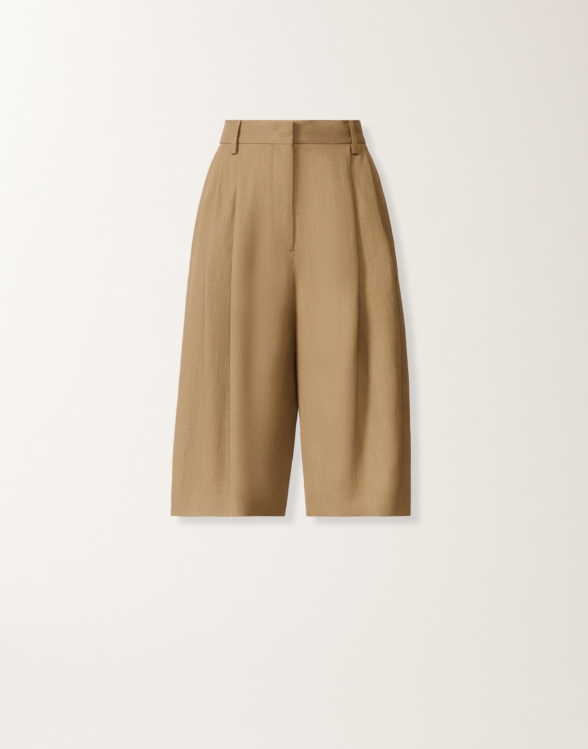 Fabiana Filippi Bermuda in fluido di lino e viscosa, fango FANGO PAD276F794M1500000