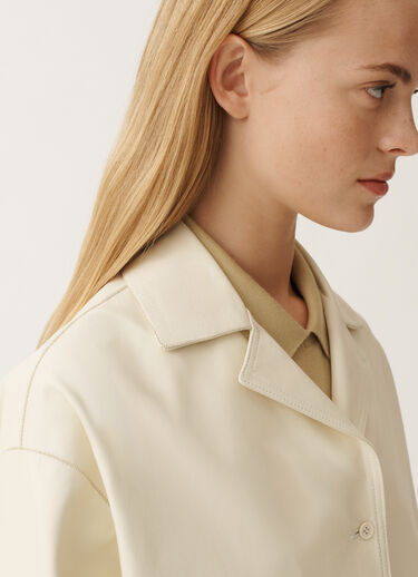 Fabiana Filippi Veste en cuir nappa épais, beurre BLANC PLD265F232L2890000