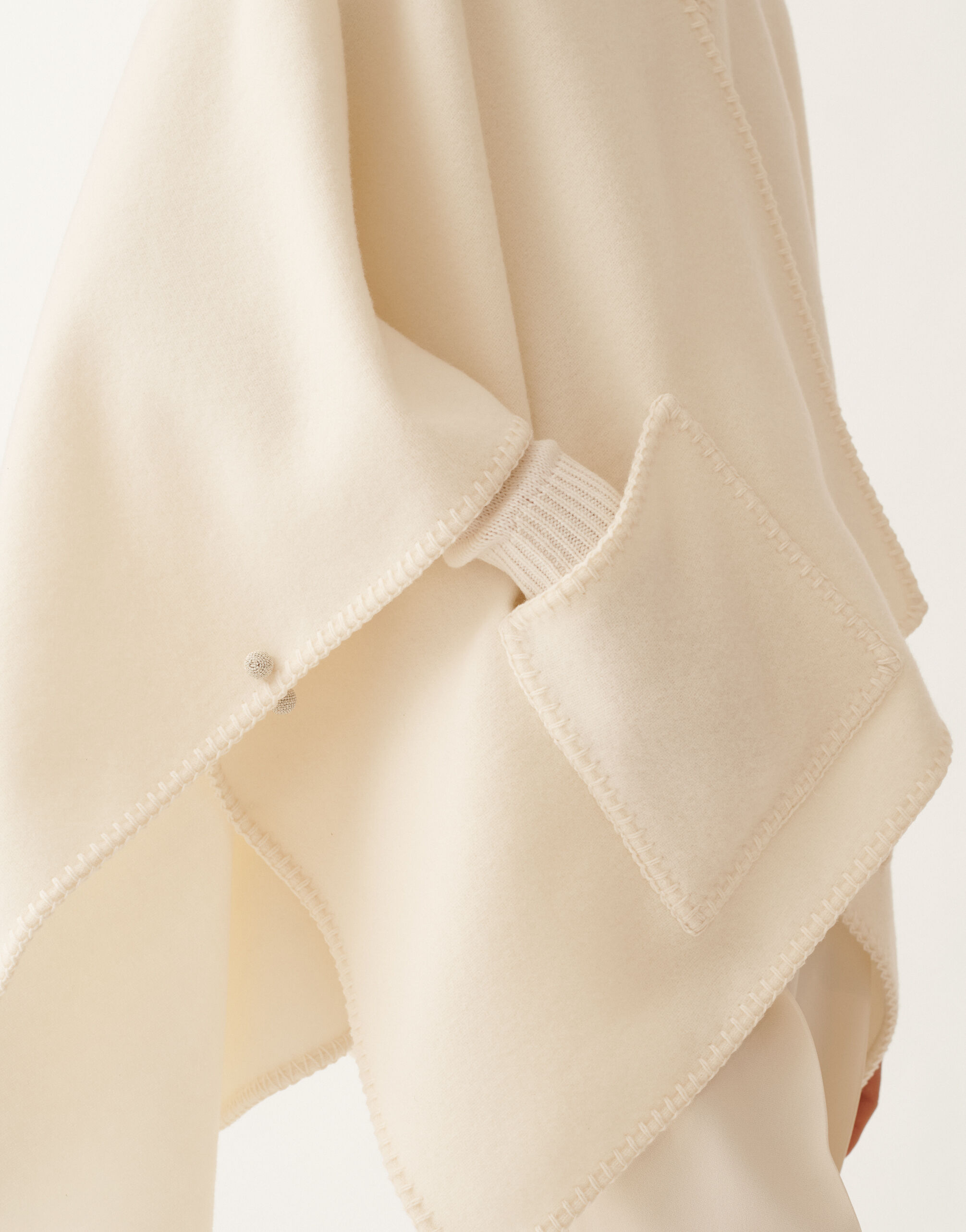 Fabiana Filippi Wool cloak, butter WHITE SAD215A884L8300000