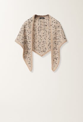 Fabiana Filippi Buttoned tweed scarf, maple and black BEIGE SAD215A896L5450000