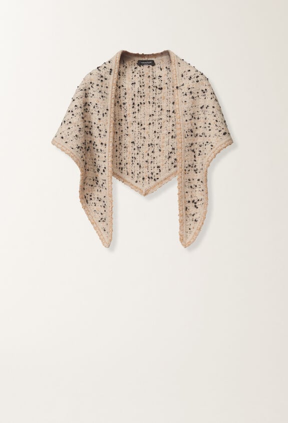 Fabiana Filippi Buttoned tweed scarf, maple and black BEIGE SAD215A896L5450000