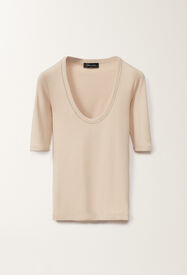 Fabiana Filippi Jersey T-shirt, sand BROWN JED265F151L1800000