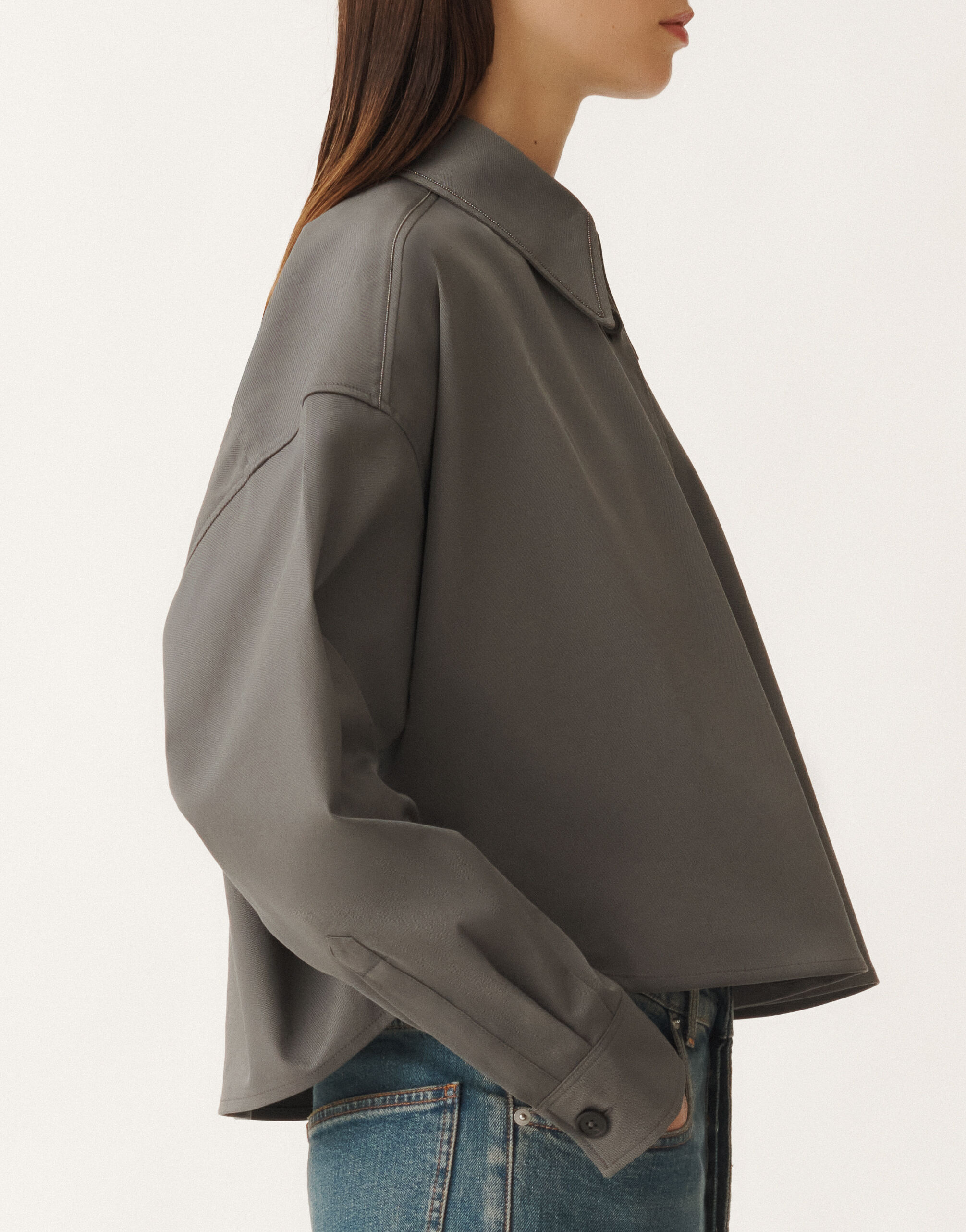 Fabiana Filippi Jacke aus Gabardine, bleifarben GRAU GCD265F316L1920000