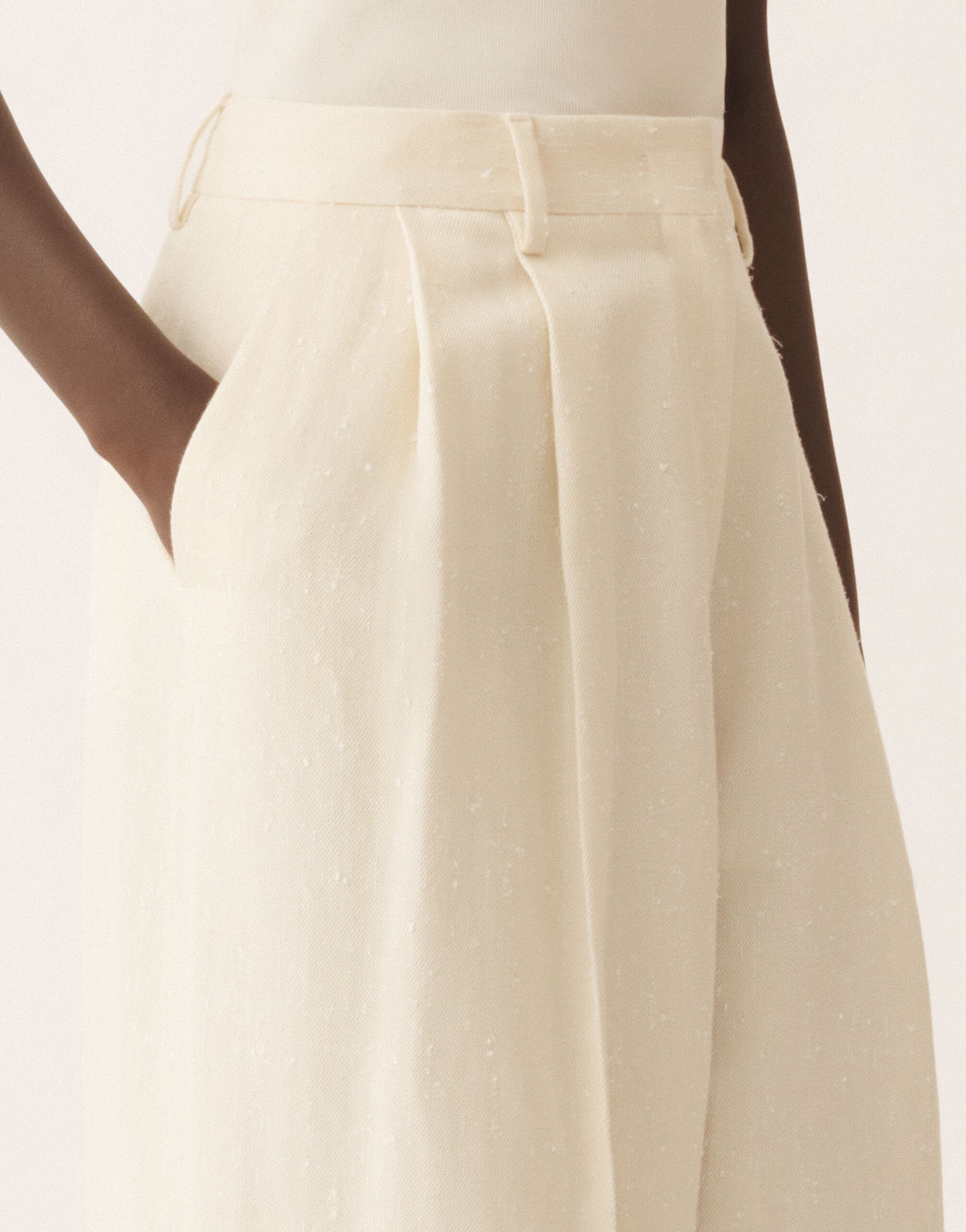 Fabiana Filippi Pantalón de sastrería en goccia fil coupé, color mantequilla Mantequilla PAD266F367D9570000