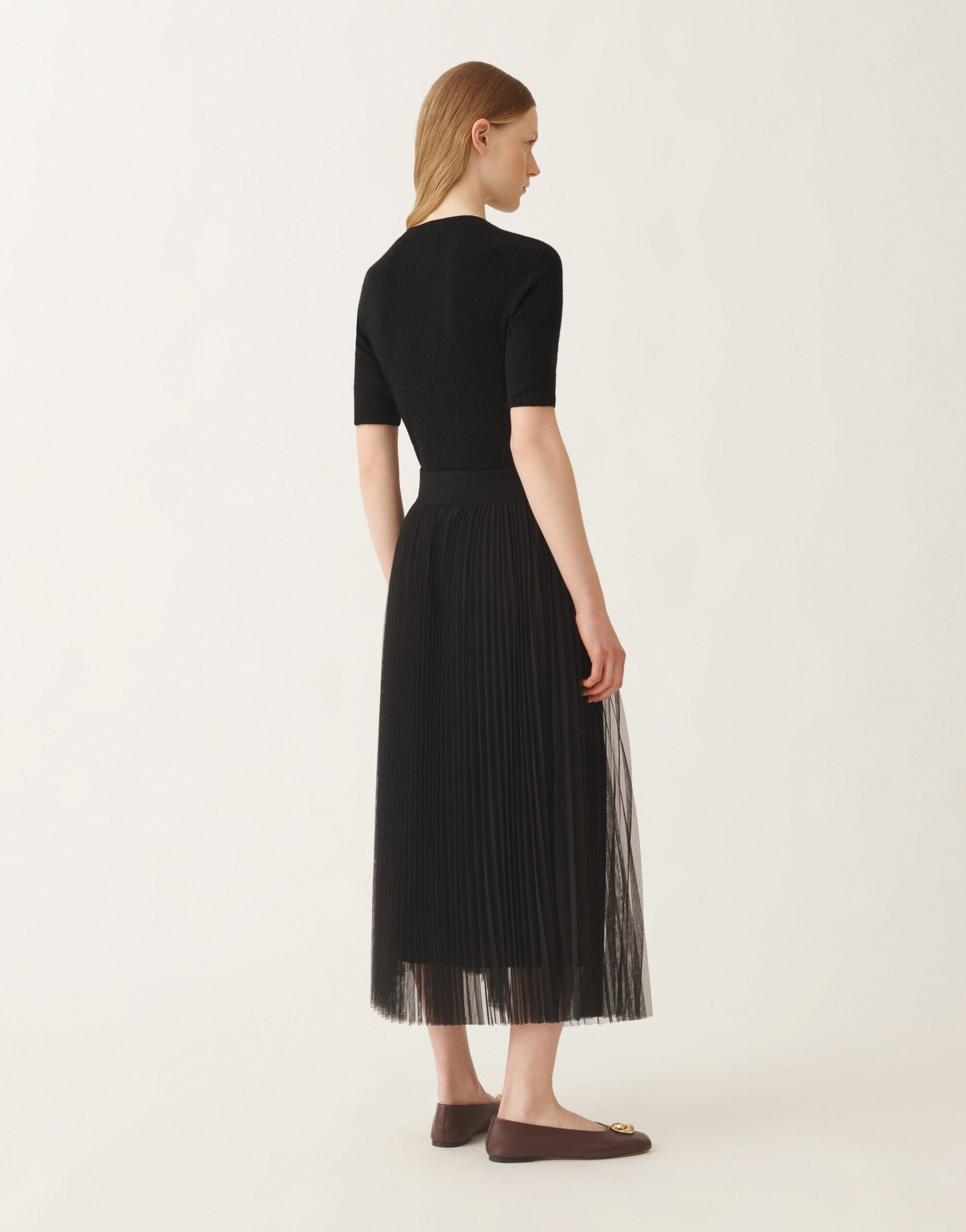 Fabiana Filippi Gonna ampia in tulle, nero Nero GND215F426L5480000