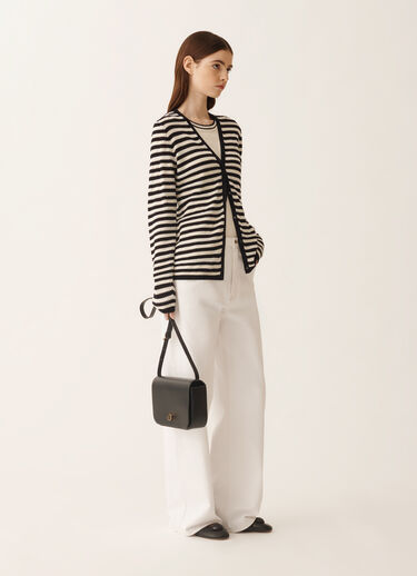 Fabiana Filippi Cardigan en coton biologique avec micro paillettes, beurre et bleu BLEU MINUIT MAD276F471M1660000