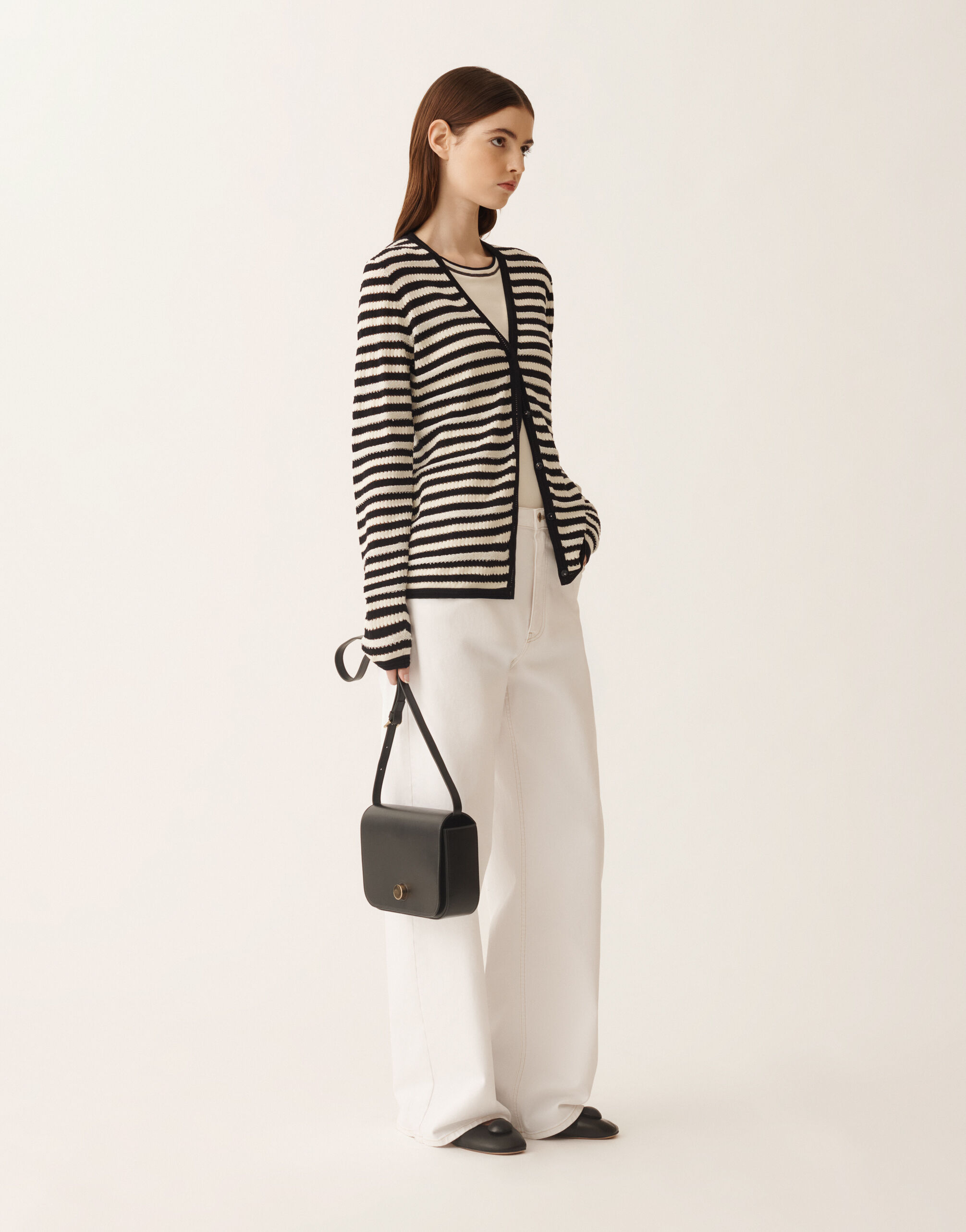 Fabiana Filippi Cardigan en coton biologique avec micro paillettes, beurre et bleu BLEU MINUIT MAD276F471M1660000