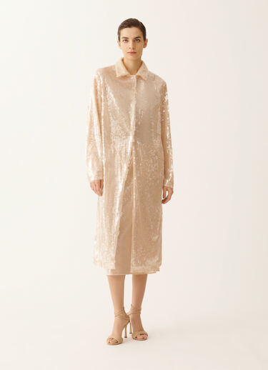 Fabiana Filippi Water-effect sequin coat, nude Nude CTD266F255L7930000