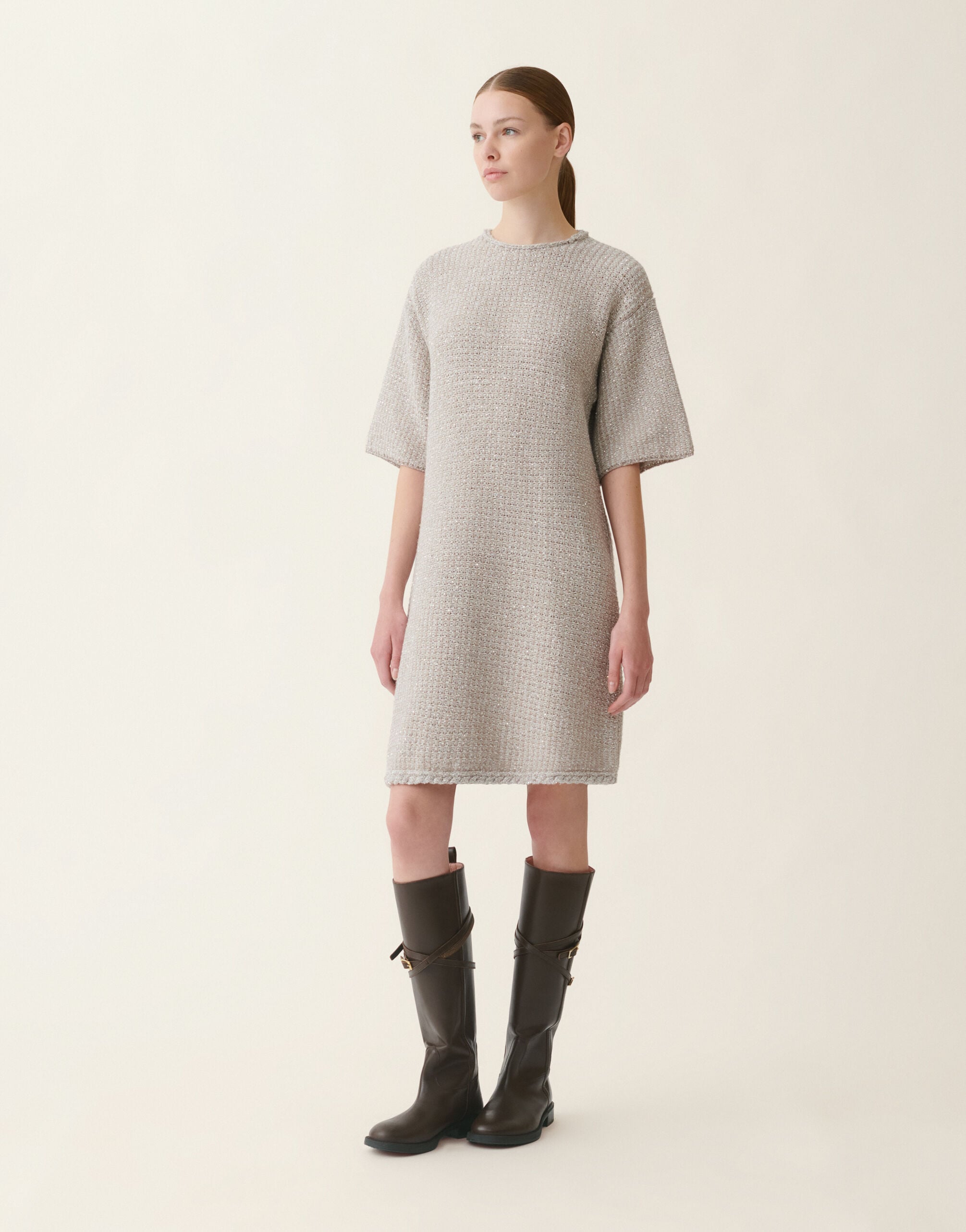 Fabiana Filippi Abito in tweed, granito Granito ABD216F134M2570000