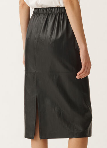 Fabiana Filippi Jupe plissée en cuir nappa, noir NOIR PLD265F288L1760000