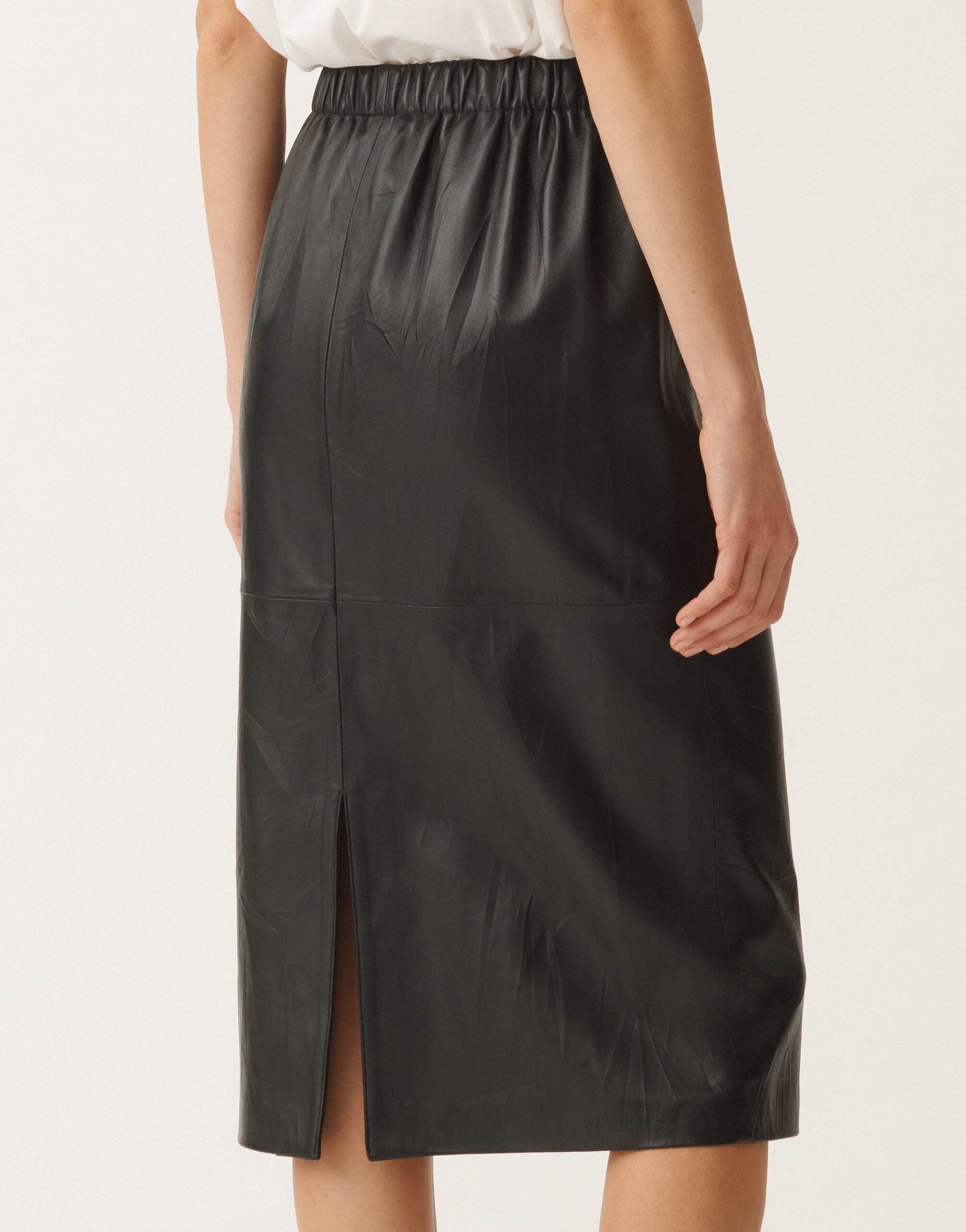 Fabiana Filippi Jupe plissée en cuir nappa, noir NOIR PLD265F288L1760000