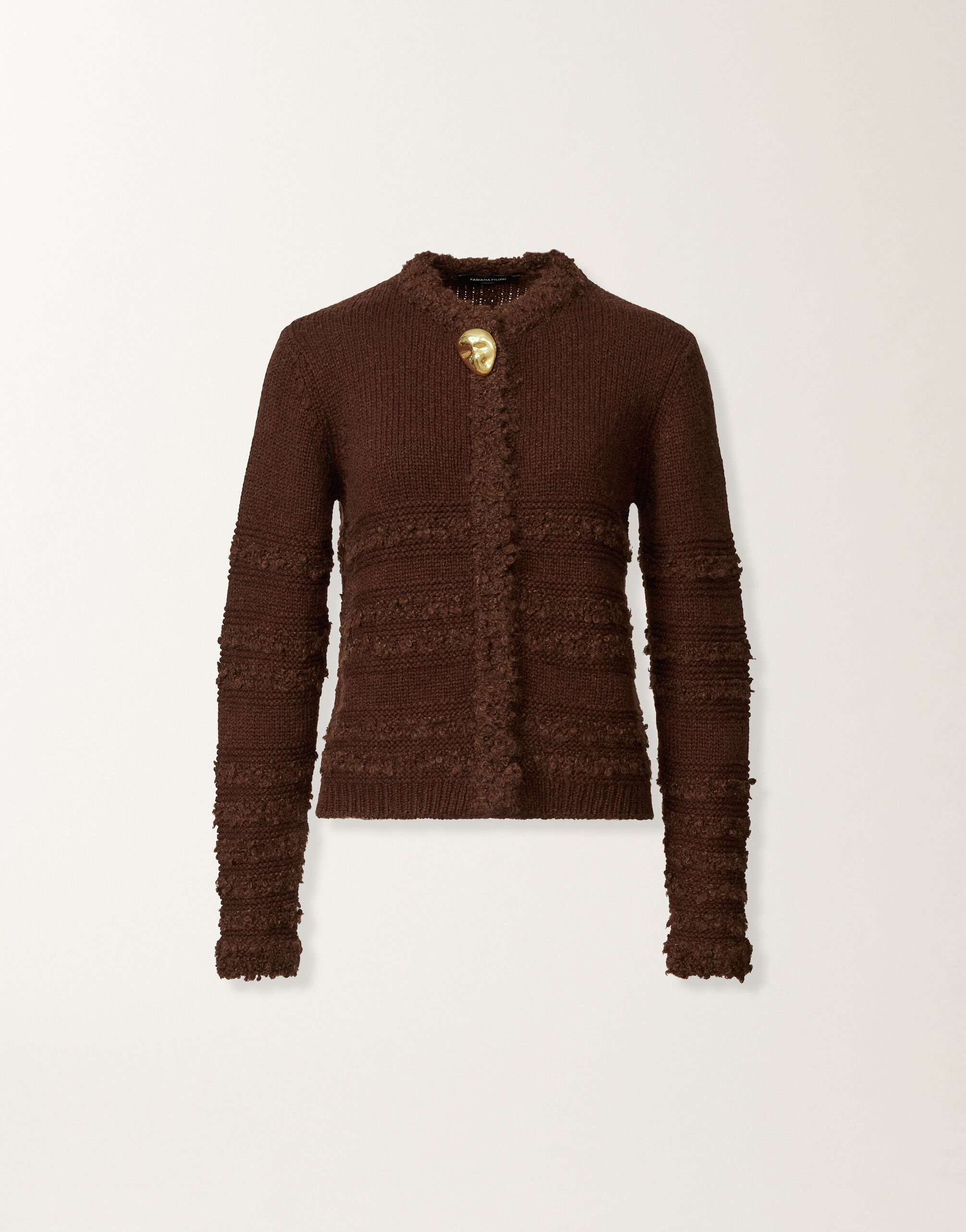 Fabiana Filippi Camel cardigan, ebony BROWN MAD215F126L5010000