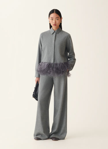 Oversized cargo flannel trousers, mineral Fabiana Filippi Oversized cargo flannel trousers, mineral Mineral PAD226F291M3780000