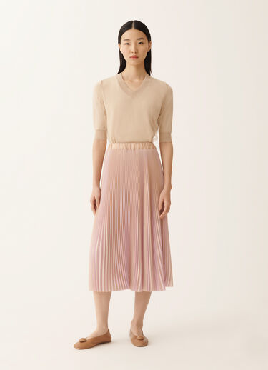 Fabiana Filippi Bicolor Satin-Plissé-Rock in Ahorn und Rosa Rosa GND266F405L7510000