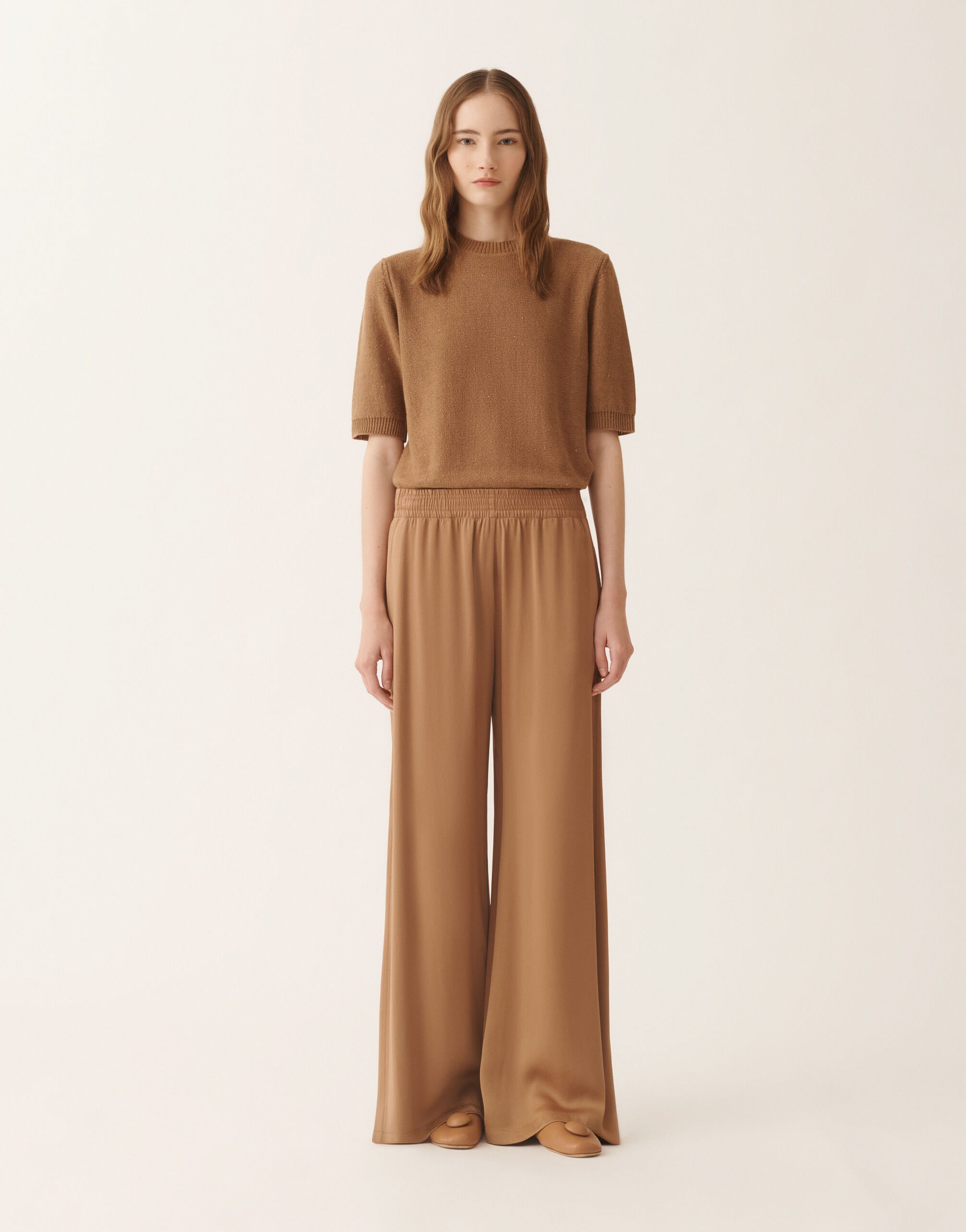 Fabiana Filippi Amelia pants in enver satin, wicker Wicker PAD266F291D9080000