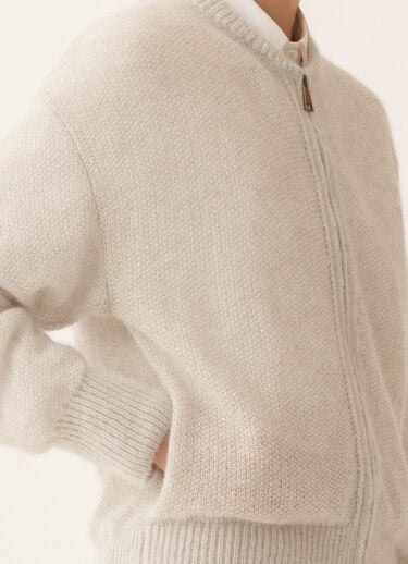 Mohair bomber with sequins, gravel Fabiana Filippi Mohair bomber with sequins, gravel Gray MAD266F203L7950000