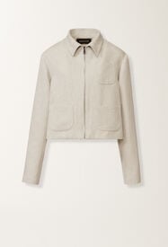 Fabiana Filippi Boxy jacket in drop fil coupé tailoring, ice Gray GCD266F208L7820000