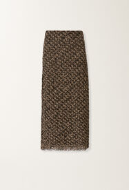 Fabiana Filippi Gonna in tweed e paillettes, fango e nero Marrone GND225F809L6290000