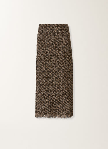Fabiana Filippi Gonna in tweed e paillettes, fango e nero Marrone GND225F809L6290000